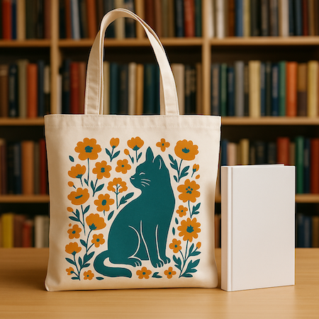 Borsa gatto con libro senza titolo